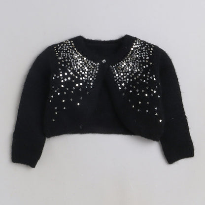 Beautiful Embellished Design Warm Sweater For Girls