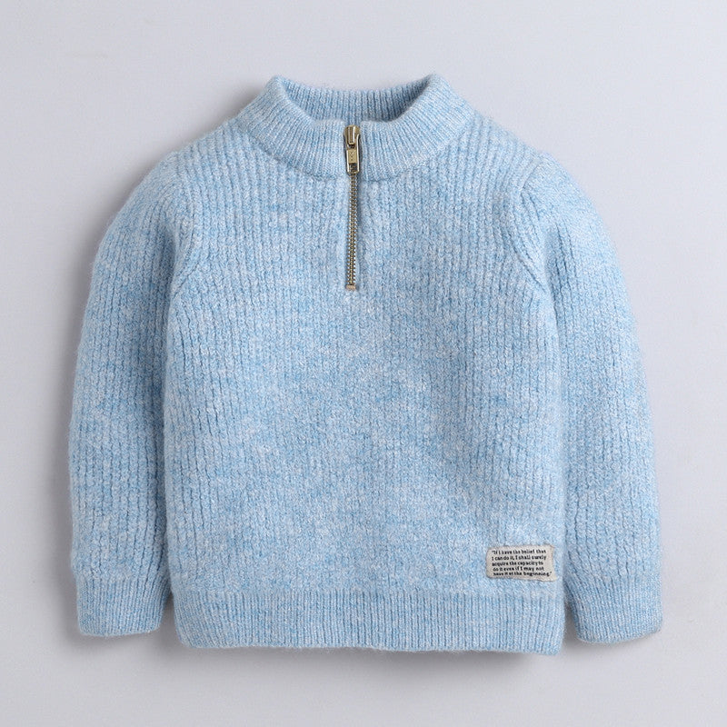 Boys Half-Zip High-Neck Winter Sweater