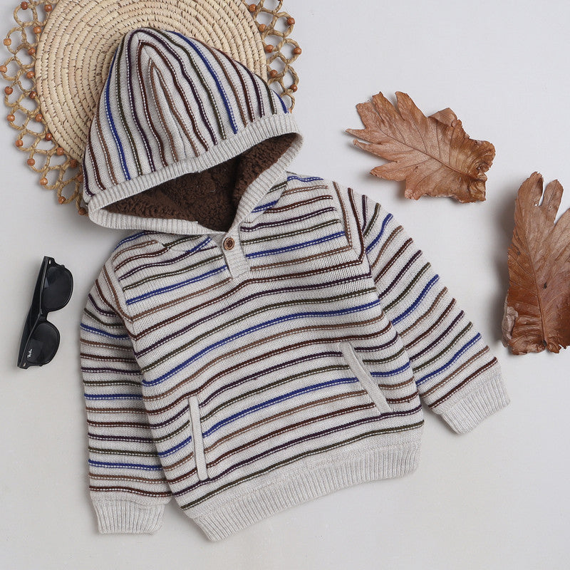 Boys  Cozy and Warm Woolen Hoodies Full Sleeve With inner Fleece