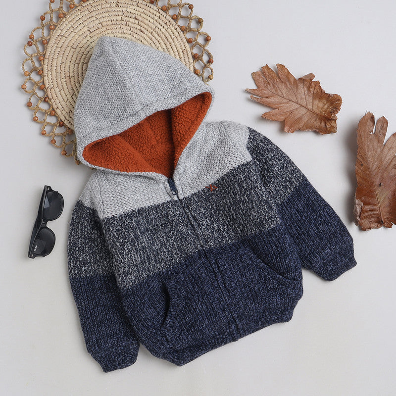 Boys  Cozy and Warm Woolen Hoodies Full Sleeve With inner Fleece