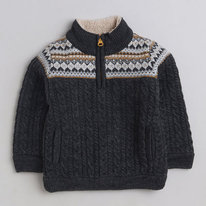 Cozy Woolen Warm Sweater Full Sleeve with Round Neck for Boys