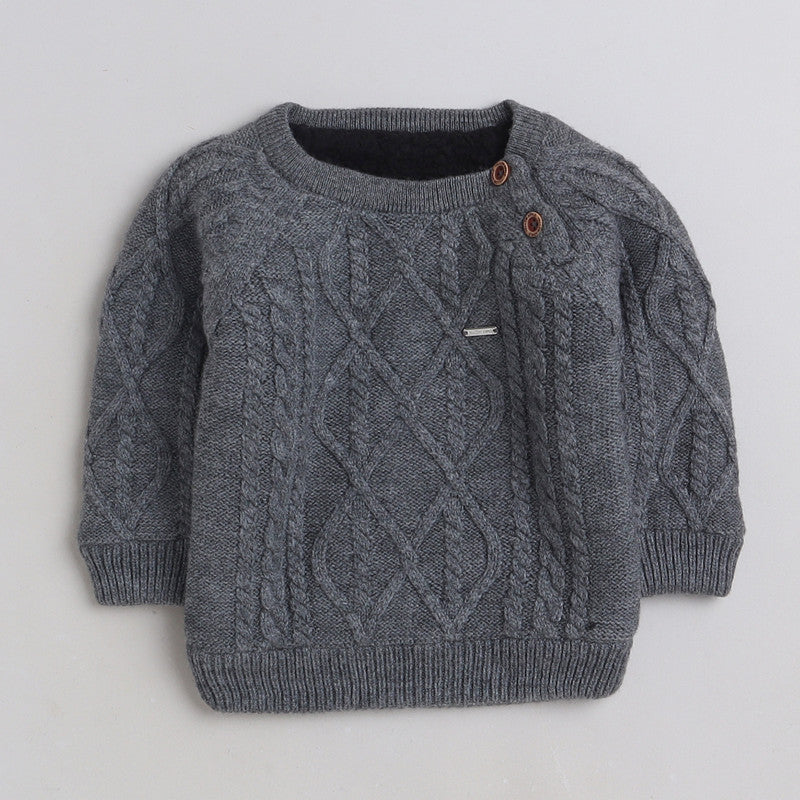 Cozy Woolen Warm Sweater Full Sleeve with Round Neck for Boys