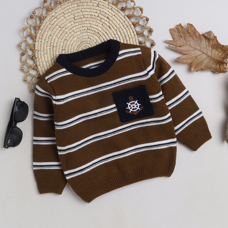Kids Woolen Warm Sweater Full Sleeve with Round Neck for Boys