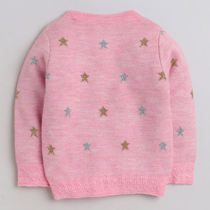 Beautiful Star Print  Woolen Warm Sweater Full Sleeve for Girls