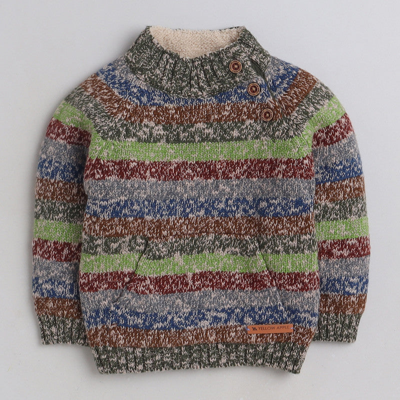 Kids Woolen Warm Sweater Full Sleeve with Round Neck for Boys