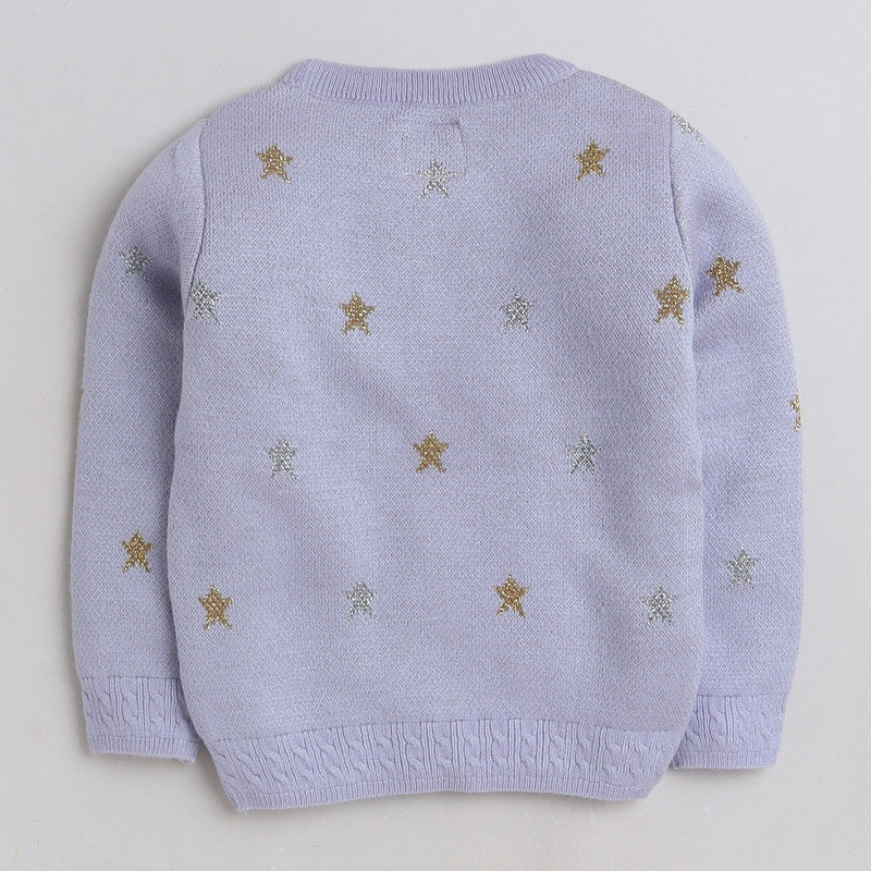 Beautiful Star Print  Woolen Warm Sweater Full Sleeve for Girls