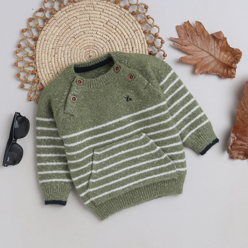 Cozy Woolen Warm Sweater Full Sleeve with Round Neck for Boys