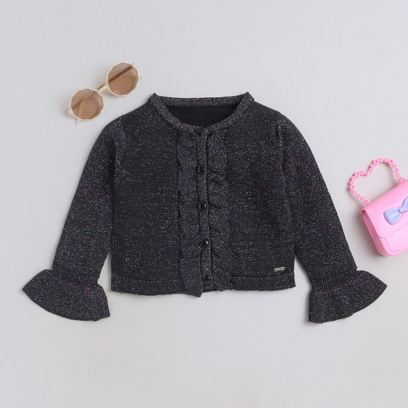 Stylish Girl Ruffle Front Sweater | Premium Winter Knitwear