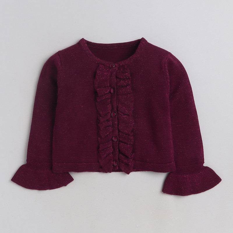 Stylish Girl Ruffle Front Sweater | Premium Winter Knitwear
