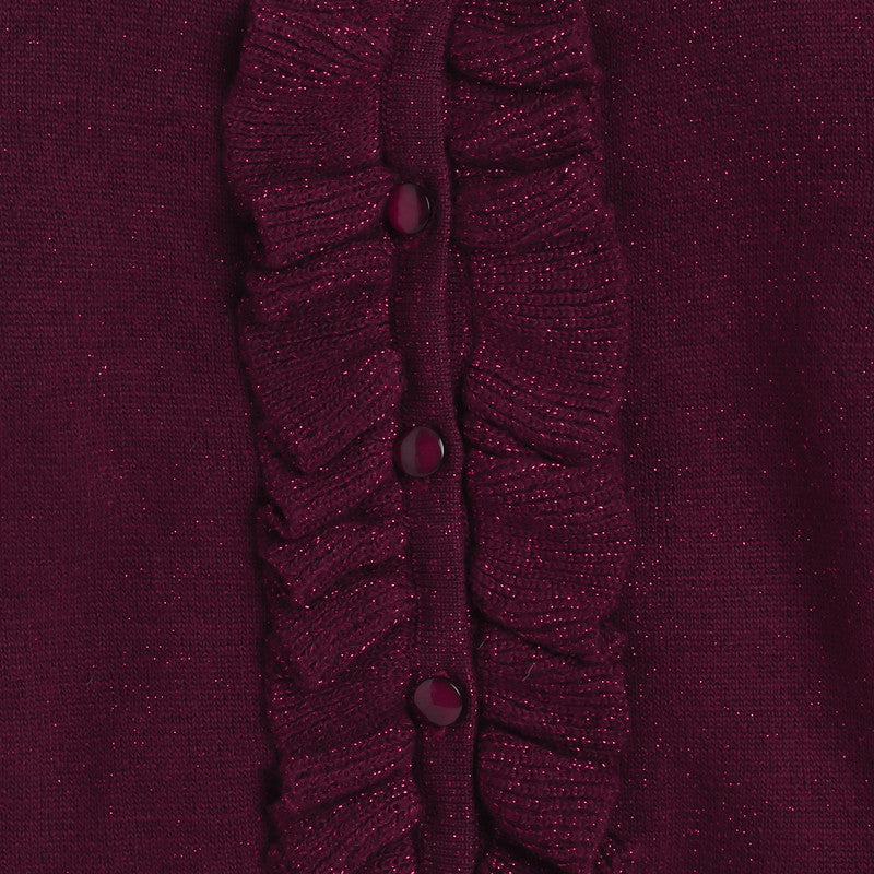 Stylish Girl Ruffle Front Sweater | Premium Winter Knitwear