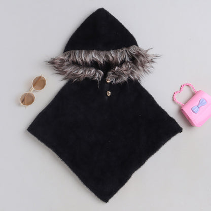 Beautiful Girls Winter Wear hoddie Neck Woolen Poncho