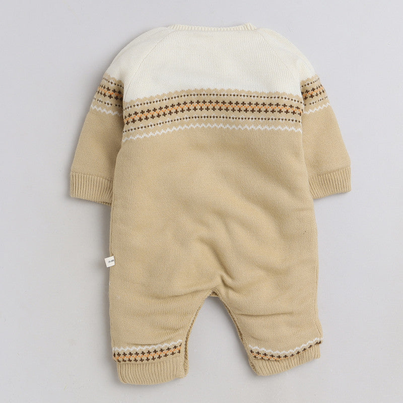 Baby Knitted Romper with Cap | Full Sleeve Winter Jumpsuit for Infants | Soft Warm One-Piece Outfit