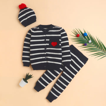 Baby Non-Fur Winter Co-Ord Set with Pom-Pom Cap