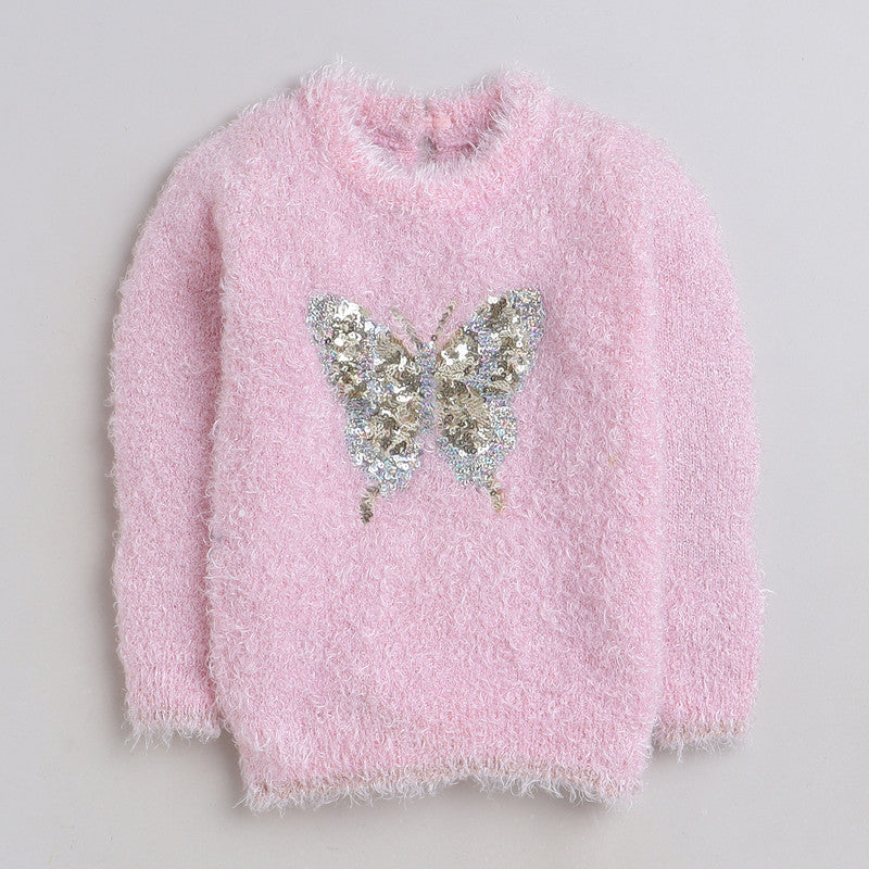 Beautiful Embellished Design Warm Sweater For Girls