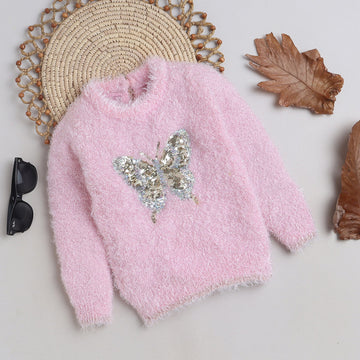 Beautiful Embellished Design Warm Sweater For Girls