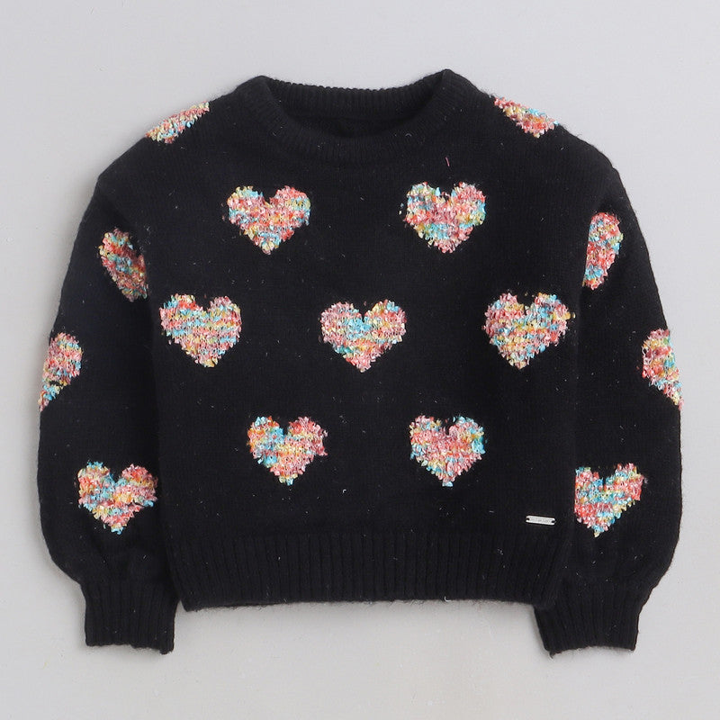 Beautiful Embroidered Woolen Warm Sweater Full Sleeve for Girls