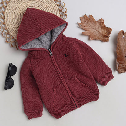 Boys  Cozy and Warm Woolen Hoodies Full Sleeve With inner Fleece