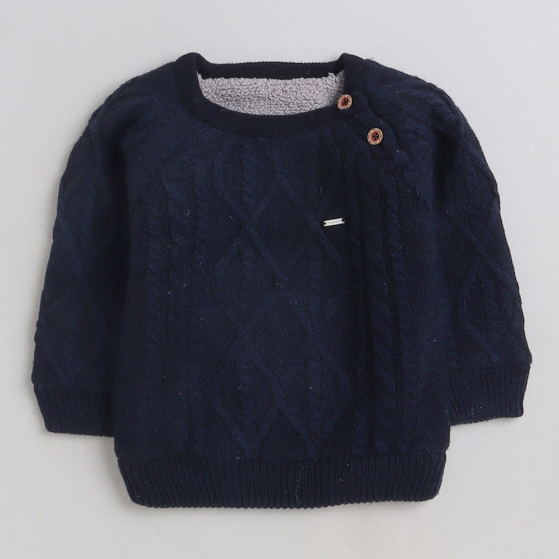 Cozy Woolen Warm Sweater Full Sleeve with Round Neck for Boys