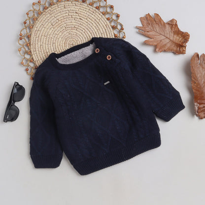 Cozy Woolen Warm Sweater Full Sleeve with Round Neck for Boys