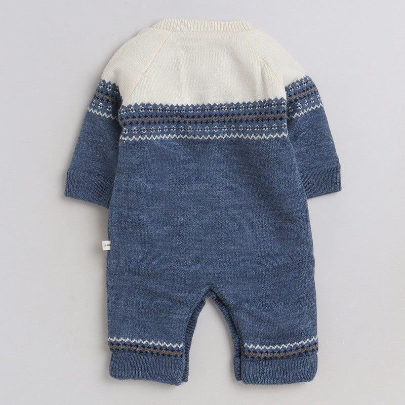 Baby Knitted Romper with Cap | Full Sleeve Winter Jumpsuit for Infants | Soft Warm One-Piece Outfit