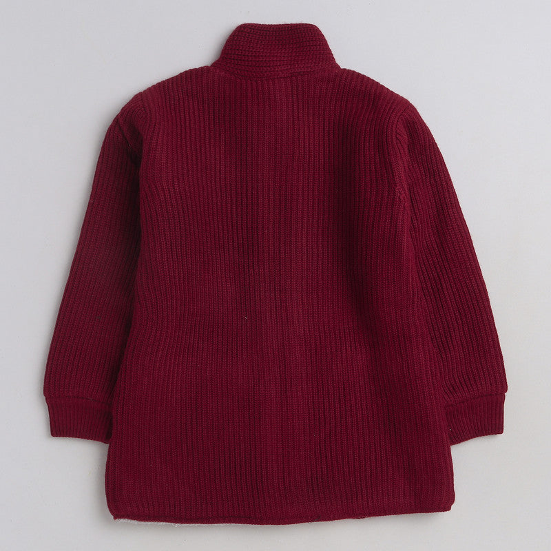 Kids Premium Long Buttoned Winter Cardigan | Soft Knitted Warm Coat for Girls