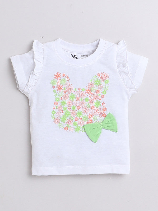 Half Sleeve Printed Cotton T-Shirts for Girls and Baby Girls