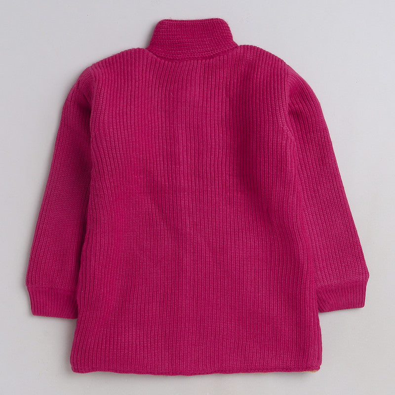 Kids Premium Long Buttoned Winter Cardigan | Soft Knitted Warm Coat for Girls