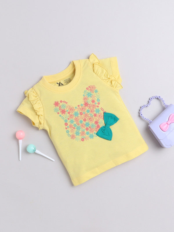 Half Sleeve Printed Cotton T-Shirts for Girls and Baby Girls
