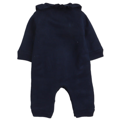 Romper For Baby Boys & Baby Girls Casual Solid Wool Blend  (Dark Blue, Pack of 1)