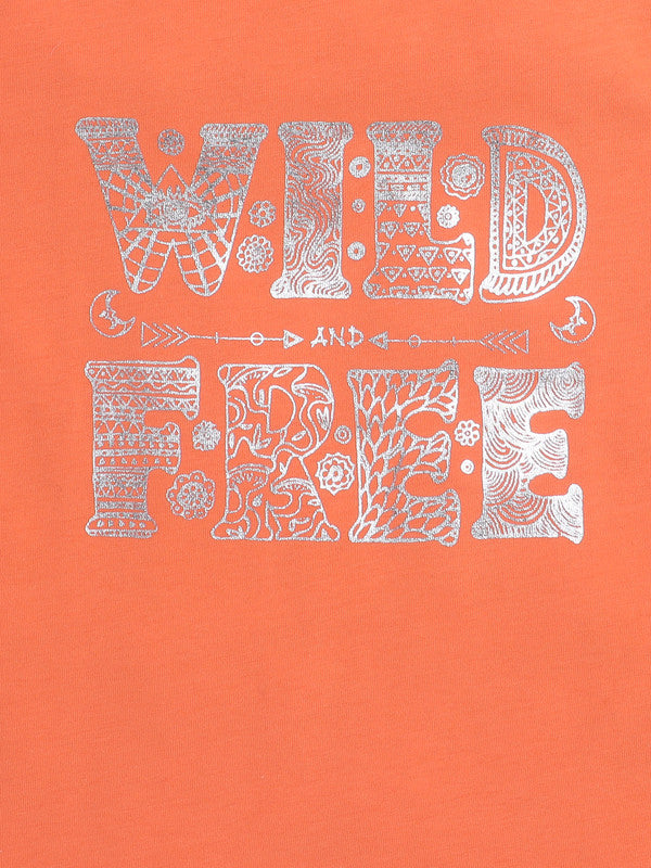 Girls Wild Free Graphic T-Shirt | Soft Cotton Casual Tee for Kids