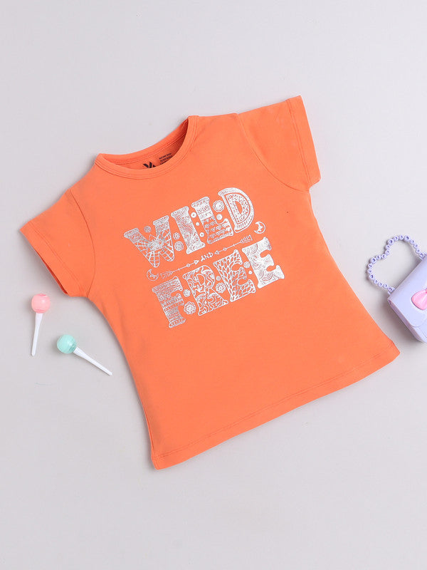 Girls Wild Free Graphic T-Shirt | Soft Cotton Casual Tee for Kids