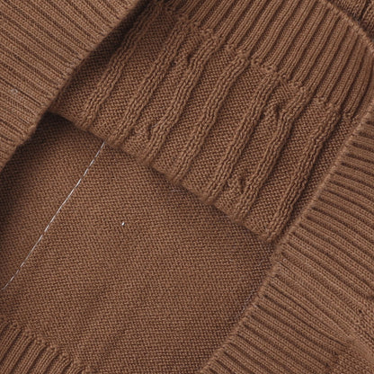 Yellow Apple Classic Brown Cable Knit Sweater for Kids | Soft & Cozy Winter Wear