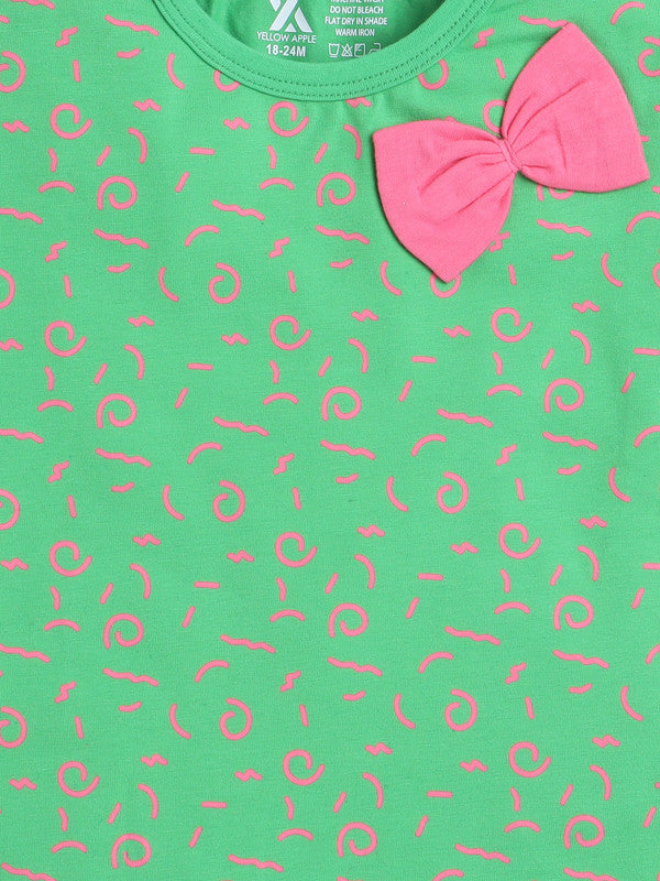 Half Sleeve Printed Cotton T-Shirts for Girls and Baby Girls