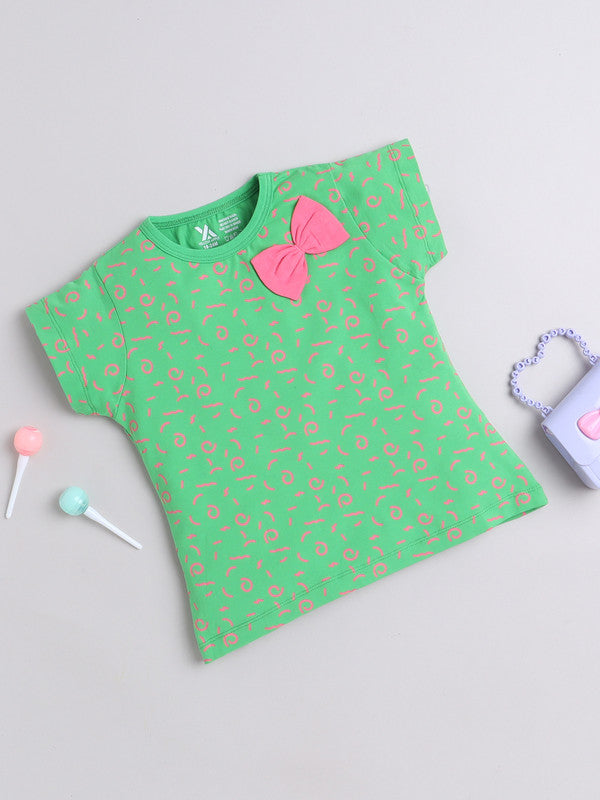 Half Sleeve Printed Cotton T-Shirts for Girls and Baby Girls