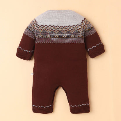 Yellow Apple- Baby Knitted Winter Romper Set | Soft & Cozy Infant Bodysuit with Matching Cap