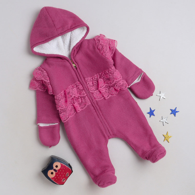 Babies Woolen Romper  With Inner Fleece