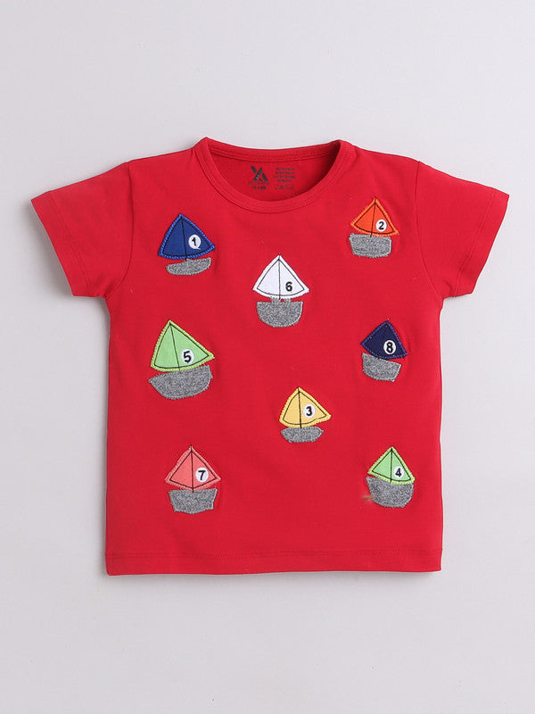 Boys Cotton Graphic T-Shirt | Soft Half Sleeve Round Neck Casual Printed Tee | Comfortable Everyday Wear for Kids