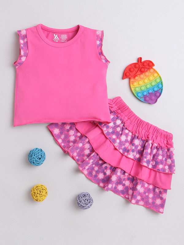 Floral Cotton Frock Set for Girls and Baby Girls
