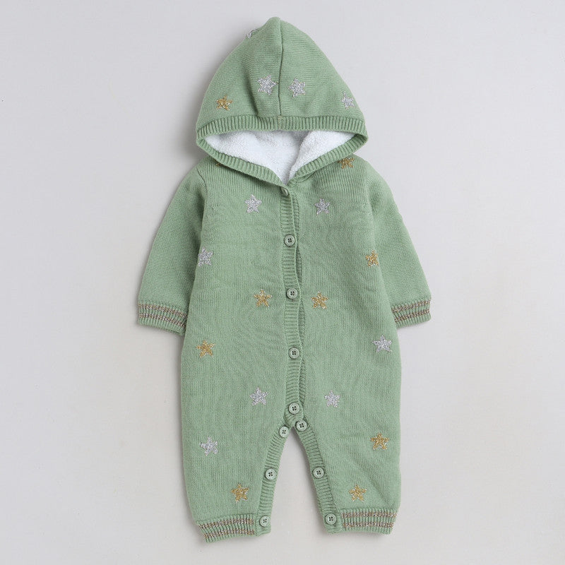 Cute Baby Hooded Knit Romper | Soft Winter Jumpsuit for Infants