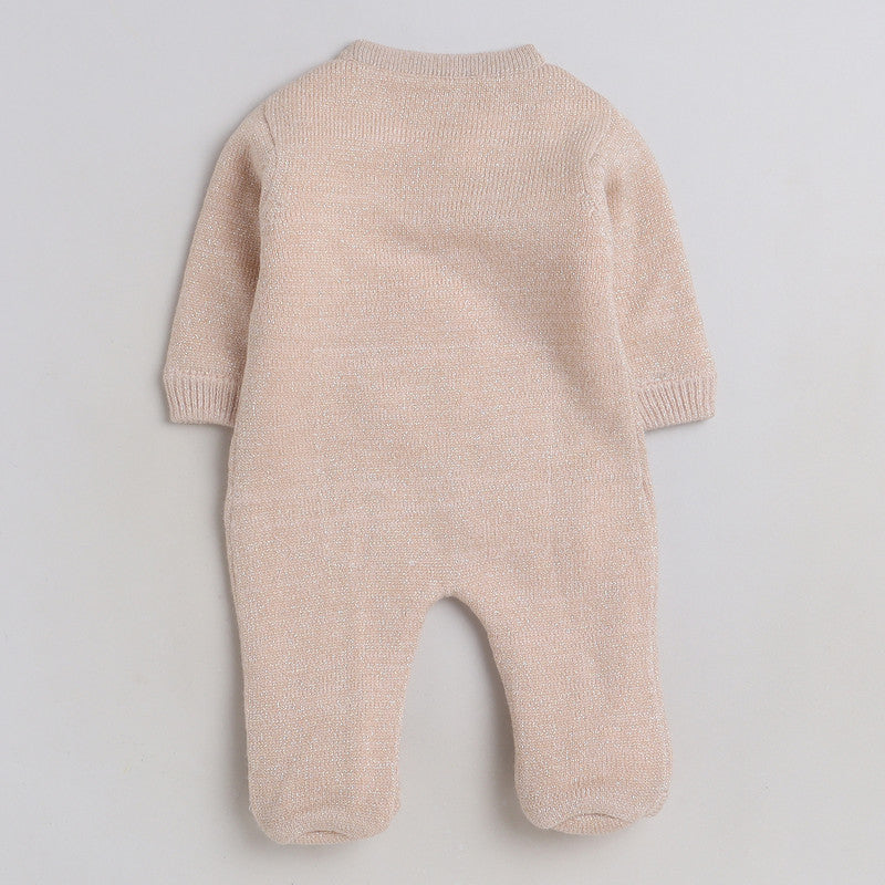 Babies Woolen Romper Cute Rabbit Print With Inner Fleece