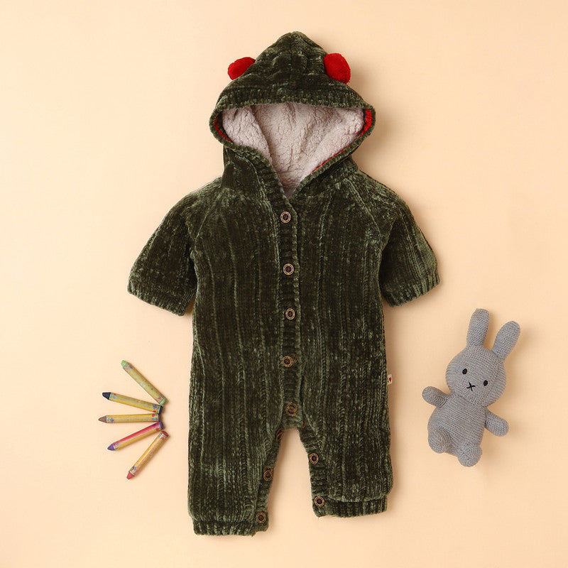 Yellow Apple Adorable Baby Romper with Cap – “Mummy & Daddy's Little Superstar” Embroidered Design