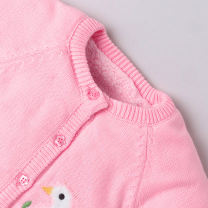 Yellow Apple- Baby Knitted Sweater & Pant Set | Soft Winter Wear with Cute Animal Embroidery