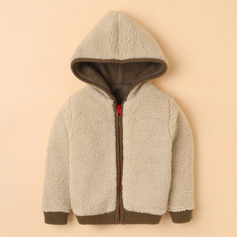 Boys Reversible Hoodie Jacket | Warm Fleece Lined Winter Wear for Kids | Stylish Zip-Up Hooded Sweatshirt