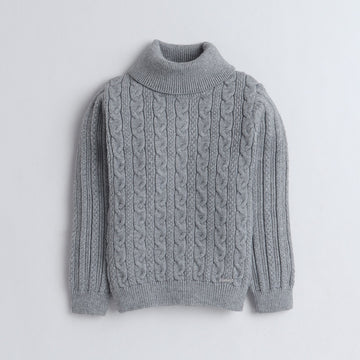 Kids Boys Full-Sleeve Cable-Knit Sweater