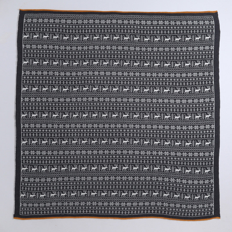 Yellow Apple-Knitted Baby Blanket | Soft Reversible Jacquard Baby Wrap for Newborns