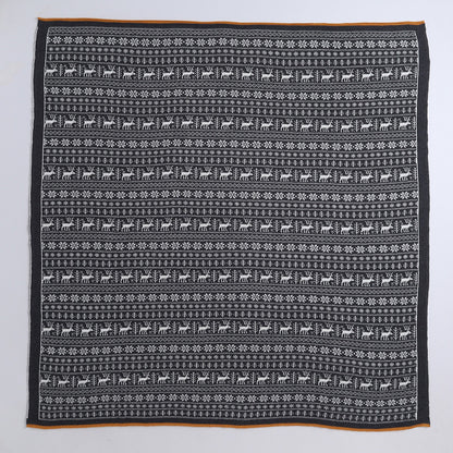 Yellow Apple-Knitted Baby Blanket | Soft Reversible Jacquard Baby Wrap for Newborns