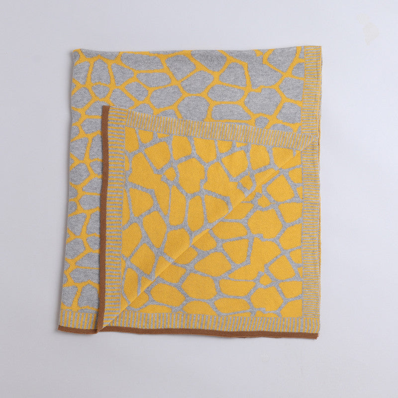 Yellow Apple-Knitted Baby Blanket | Soft Reversible  Baby Wrap for Newborns