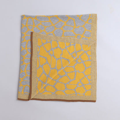 Yellow Apple-Knitted Baby Blanket | Soft Reversible  Baby Wrap for Newborns