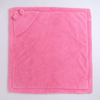 Yellow Apple Plush Baby Hooded Blanket | Ultra Soft Winter Baby Wrap with Ears