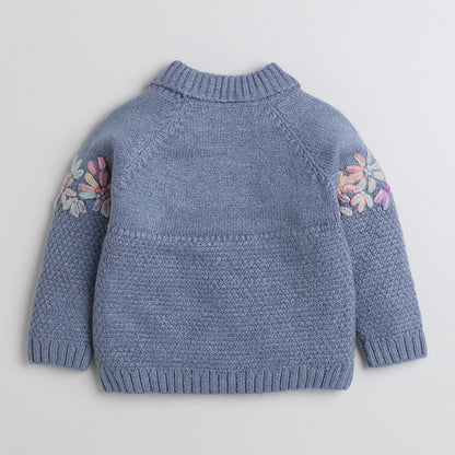 Beautiful Embroidered Woolen Warm Sweater Full Sleeve for Girls